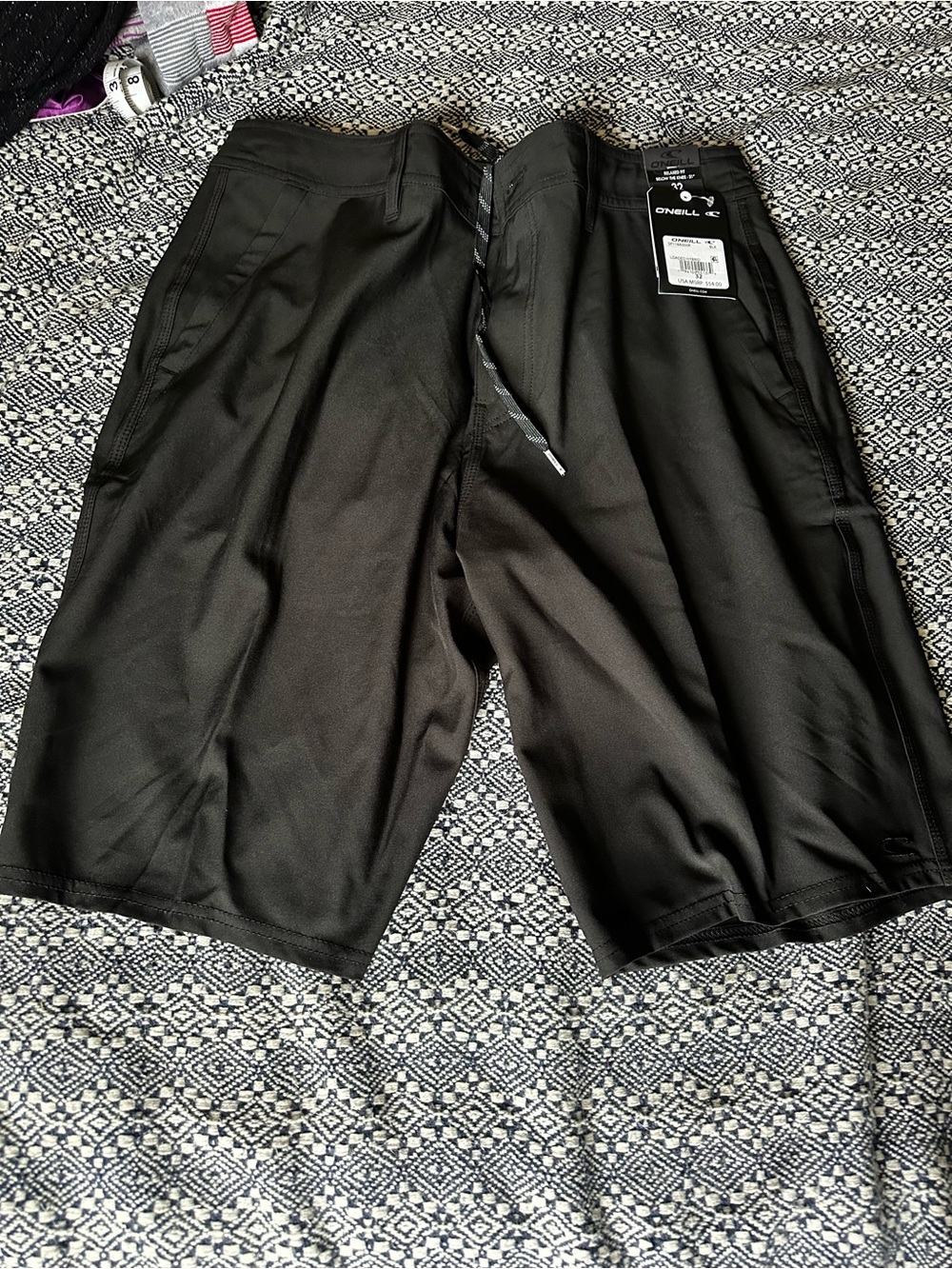 O'Neill Men's Black Athletic Drawstring Shorts